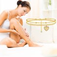 thumbnail image 4 of Valentine's Day Gifts for Woman Letter Anklet Fashion Ladies Anklet Letter Anklet Layered Anklet Women Gold I, 4 of 4