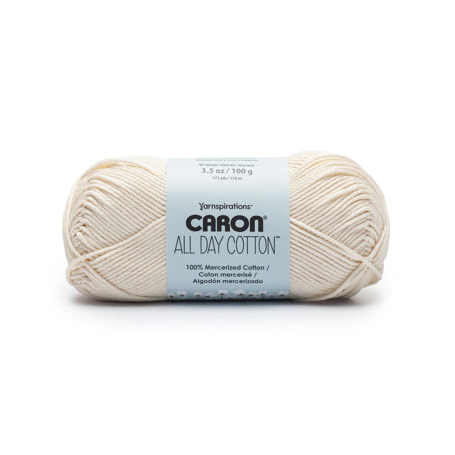Caron® All Day Cotton™ #4 Worsted (Medium) Cotton Yarn, 3.5oz/100g 173 Yards