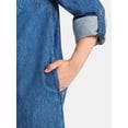thumbnail image 4 of Time and Tru Women's Denim Shirt Dress, XS-XXXL, 4 of 5