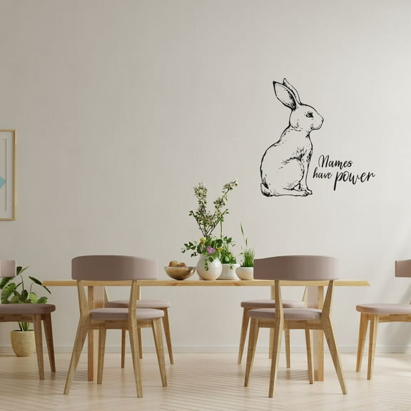 Have Power Bunny Rabbit Motivation Quote Animal Animals Quotes Wall Sticker Art Decal for Girls Boys Room Bedroom Nursery House Fun Home Decors Stickers Wall Arts Vinyl Decoration Size (10x10 inch)