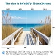 thumbnail image 3 of Peel and Stick Wallpaper Sea Beach Nature Landscape Sky Sun Wooden Path Grasses Natural Modern Art Wall Mural Decor Self Adhesive and Removable 69in x 98in, 3 of 8