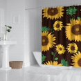 thumbnail image 2 of Brown Green Bud Sunflower Pattern Shower Curtain 72"x84" ,Bathroom Decorative Shower Curtains Set with 12 Hooks,Modern Waterproof Washable Shower Curtain, 2 of 6