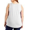 thumbnail image 4 of Htigea Womens Plus Size Tank Tops Sleeveless Loose Fit Dressy Scoop Neck Flowy Camisoles Cami Shirt Tunic Blouse 2025 Summer Today Sales White,4XL, 4 of 6
