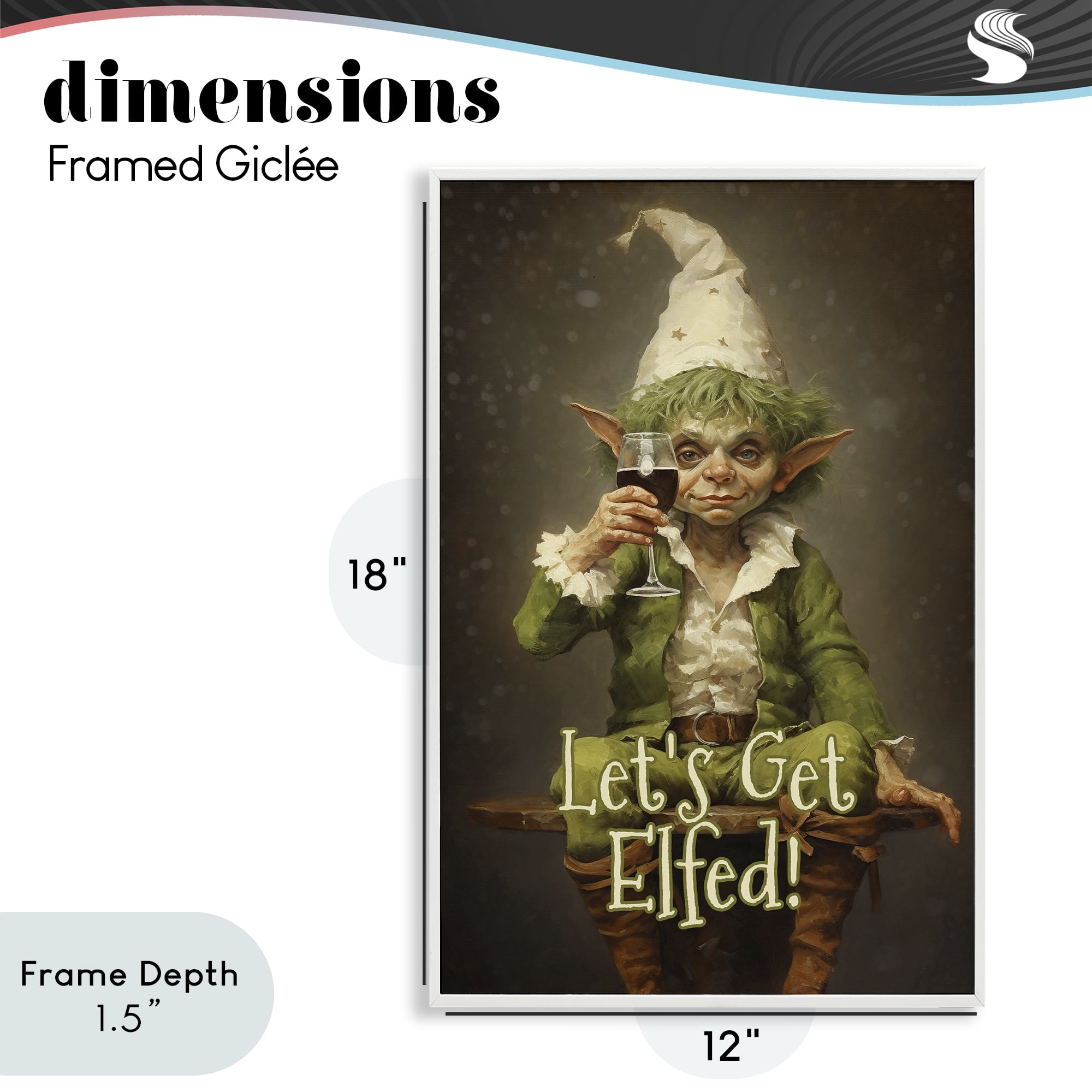 Stupell Industries Let's Get Elfed White Framed Giclee Art, design by Tina LeCour