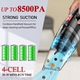 thumbnail image 2 of WHALL Cordless Handheld Vacuum, Wet/Dry Cleaner with 8500PA Suction, LED Light, Lightweight/Portable, 2 of 5