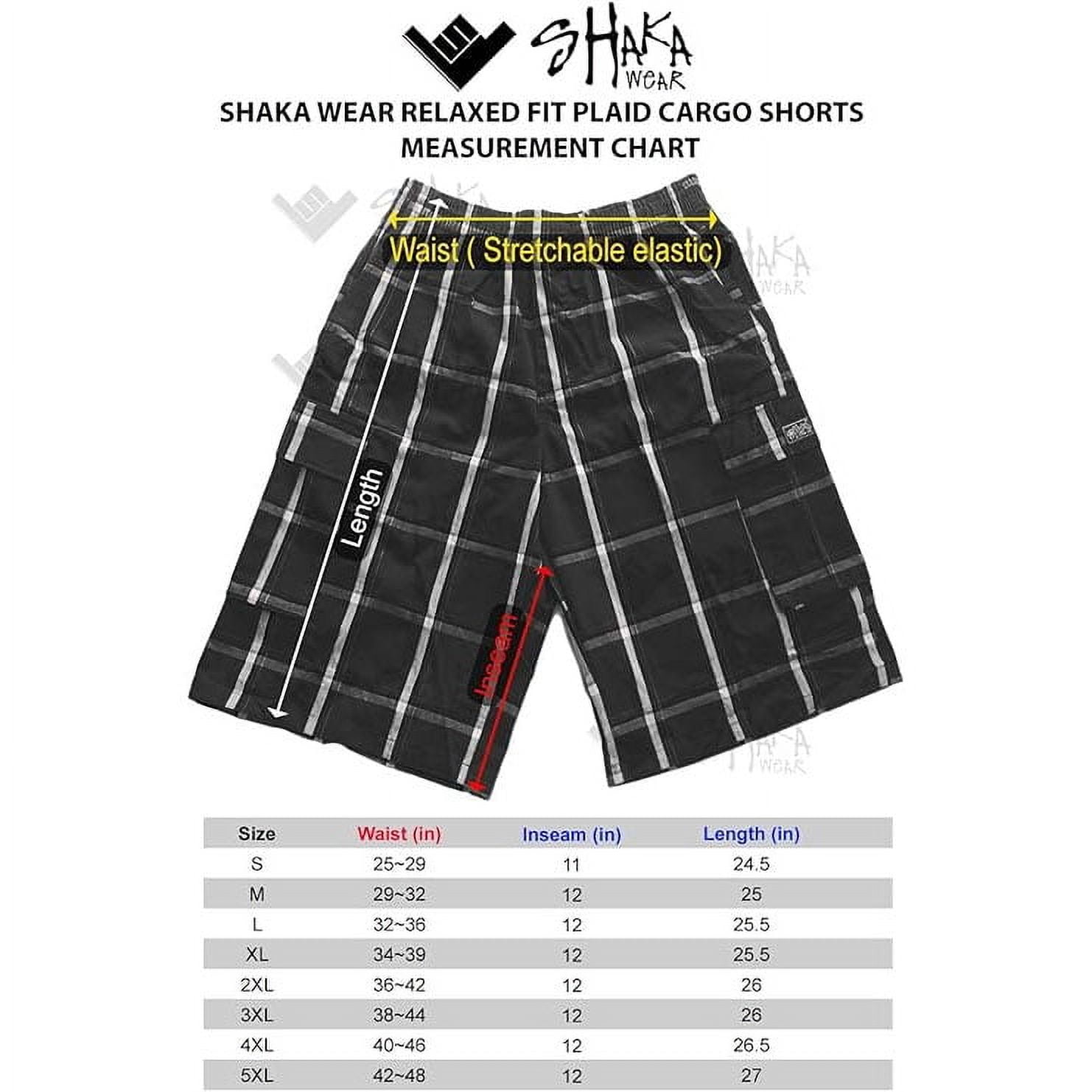 Shaka Wear Men's Relaxed Fit Plaid Cargo Shorts S~5XL - Walmart.com