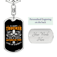 thumbnail image 2 of Stupidity Level Grumpy Trucker Swivel Keychain Dog Tag Stainless Steel or 18k Gold, 2 of 10