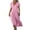 Pink, variant on Dvprdro Womens Dresses Summer Fashion Solid V Neck Short Sleeve Cotton Linen Dress Casual Loose Boho Beach Sun Maxi Long Dress White#