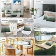 thumbnail image 6 of Waterproof Throw Pillow Covers Set of 2, 18x18 Inch Sage Green Ombre Stripe Decorative Pillowcases Outdoor Pillow Slip Cushion Covers Set for Couch Tent Abstract Summer Beach Coastal, 6 of 7
