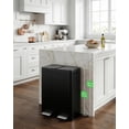 thumbnail image 5 of 2 x 8 Gallon Dual Compartment Trash Can, Stainless Steel Step Pedal Garbage Bin with Slow Close & Removable Buckets for Kitchen Office Recycling - Black, 5 of 8