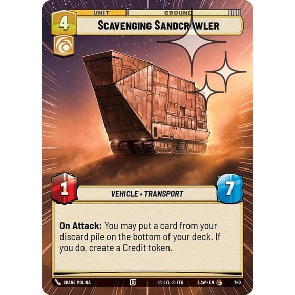 Collectible Star Wars Unlimited A Lawless Time Scavenging Sandcrawler Hyperspace Foil #740