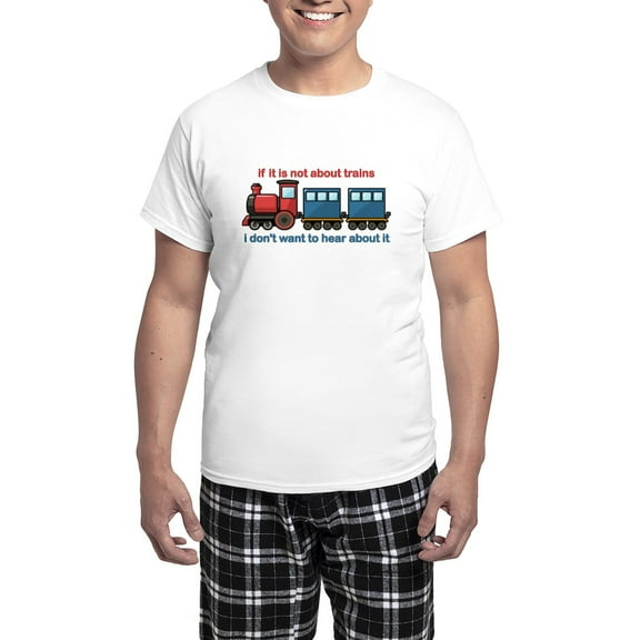 CafePress - Train Talk Men's Light Pajamas - Men's Light Loose Fit Cotton Pajama Set