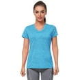 thumbnail image 4 of Vinsonshop Workout Tops for Women Running Gym Athletic Yoga Short Sleeve Shirts Breathable Crewneck Blue M, 4 of 8