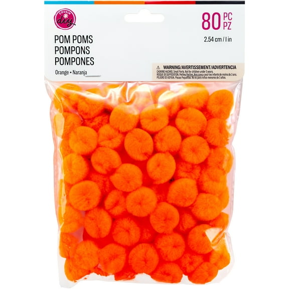 CousinDIY Pom-Pom 1" 80/Pkg-Orange