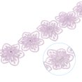 thumbnail image 4 of Unique Bargains 1 Yards Flower Trim Ribbon, 2 Pack Floral Lace Ribbon Pearl Edging Decorating Embroidered Trim Style 1, Purple, 4 of 6