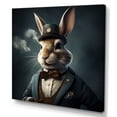thumbnail image 2 of Designart "The Rabbit London Mob II" Animals Wall Art - Modern Grey Rabbit Gangster Mafia Entryway Wall Art, 2 of 6