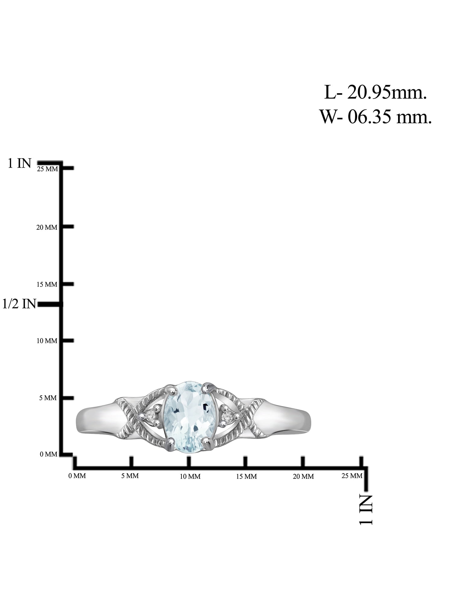 JewelersClub Aquamarine Ring Birthstone Jewelry – 0.50 Carat Aquamarine Sterling Silver Ring Jewelry with White Diamond Accent – Gemstone Rings with Hypoallergenic Sterling Silver Band