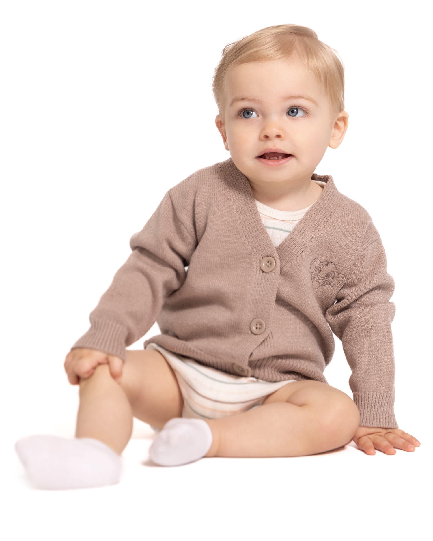 Disney Baby Wishes + Dreams Lion King Embroidered Cardigan with Long Sleeves, Sizes 0/3M-18M