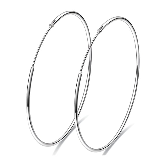 DESIGNICE 60Mm Big Hoop Earrings Sterling Silver 925 Large Circle Huggie Hoops for Women Large Hoop Earrings for Women