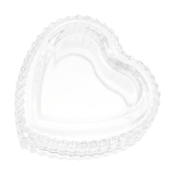 Caja de regalo del corazón Caja de San Valentín caja de joyería de cristal Caja de mano en forma de corazón