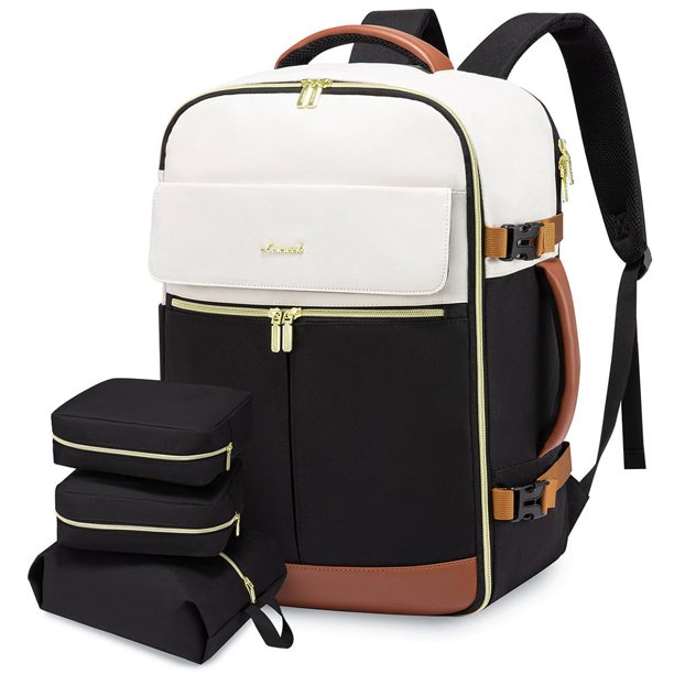 Mochila de viaje LOVEVOOK TSA Carry On 50L para mujer beige