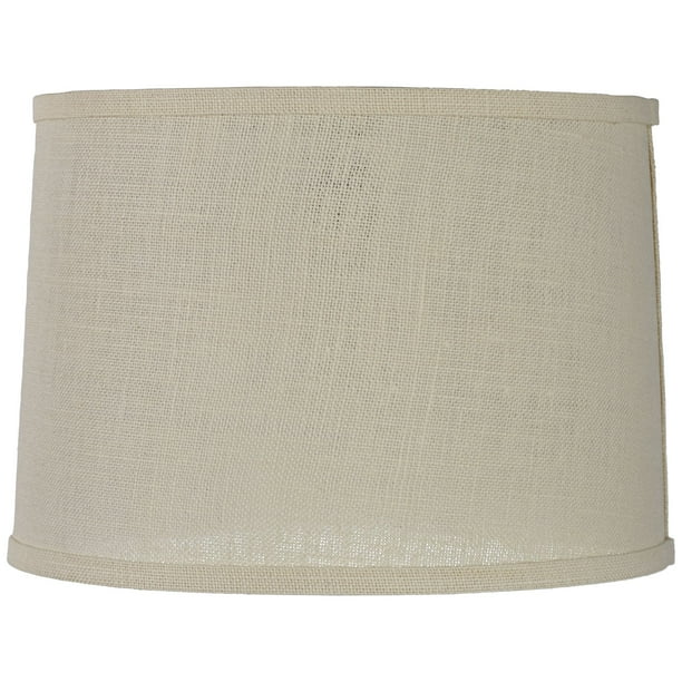 Bwood Off White Burlap Medium Drum Lamp Shade 13 Top X 14 Bottom 10 Slant Spider Replacement With Harp And Finial Com White Burlap Medium Drum Lamp Shade, Large Burlap Drum Lamp Shade