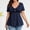 Navy, variant on Women's Plus Size Peplum Tops V Neck Short Sleeve Ruched Ruffle T Shirts Cute Tee