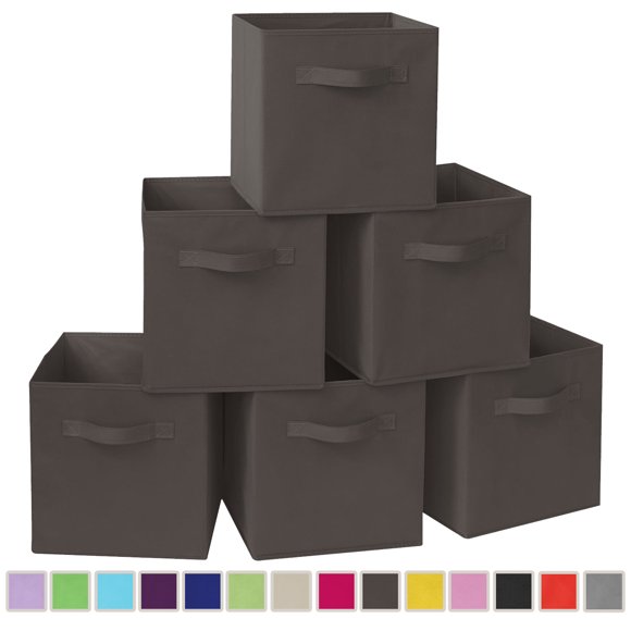 YOYTOO 6 Pack Collapsible Fabric Cube Storage Bins, 11" Collapsible Cube Organizer Baskets Bins