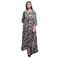 thumbnail image 1 of Bimba Kaftan Floral pour Femmes, Tenue d'Intérieur de Vacances, Robe Maxi, Couvre-Maillot de Plage - TG-3X, 1 of 5