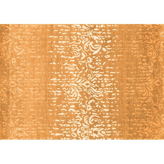 Ahgly Company Indoor Rectangle Abstract Orange Contemporary Area Rugs, 5' x 8'