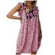 thumbnail image 1 of Gibobby Vestidos para Mujer Mini vestido de playa de de verano sin mangas con volantes florales sueltos para mujer (S-3XL)(Rosa,CH), 1 of 3