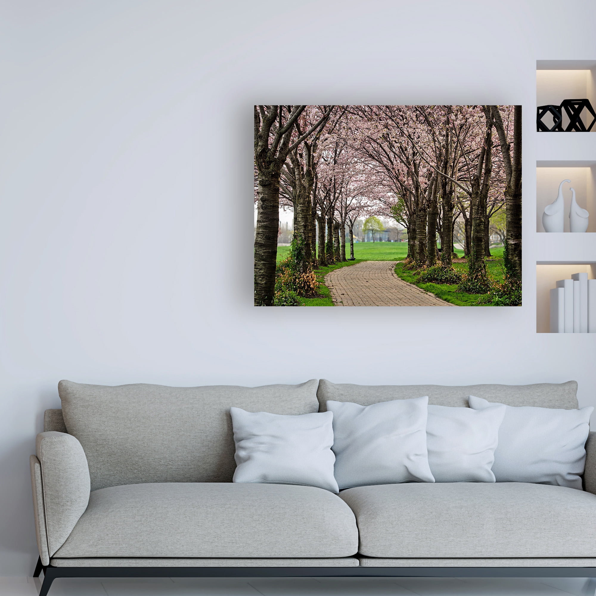 Trademark Fine Art 'Cherry Blossom Winding Path' Canvas Art by Chuck Burdic