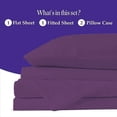 thumbnail image 3 of 800 Thread Count 100% Egyptian Cotton Sheet Set, 4 Pc Set, Sateen Weave,Soft Luxury Bedding, Fits Upto 15" Inch Deep Pocket (Plum Solid, King Size), 3 of 7