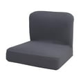thumbnail image 1 of DOLITY Housse de Chaise de Salle à Manger Extensible Dossier Bas Court Tabouret de Bar Gris, 1 of 6