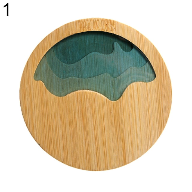 Tapis Isolant en Résine Époxy Bambou Transparent Paysage sous-Verre Porte-Gobelet