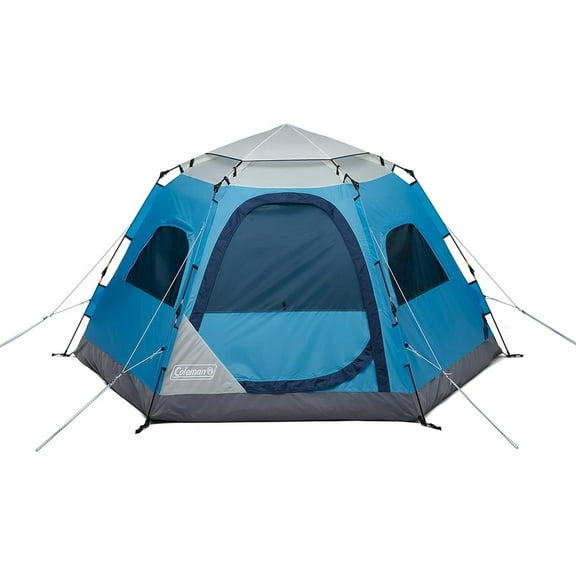 Coleman 4-Person Camping Tent, Pop-Up Camp Burst, Quick 45s Setup, with Dark Room Option, Waterproof, 360° Views, Resist Winds up to 35 mph
