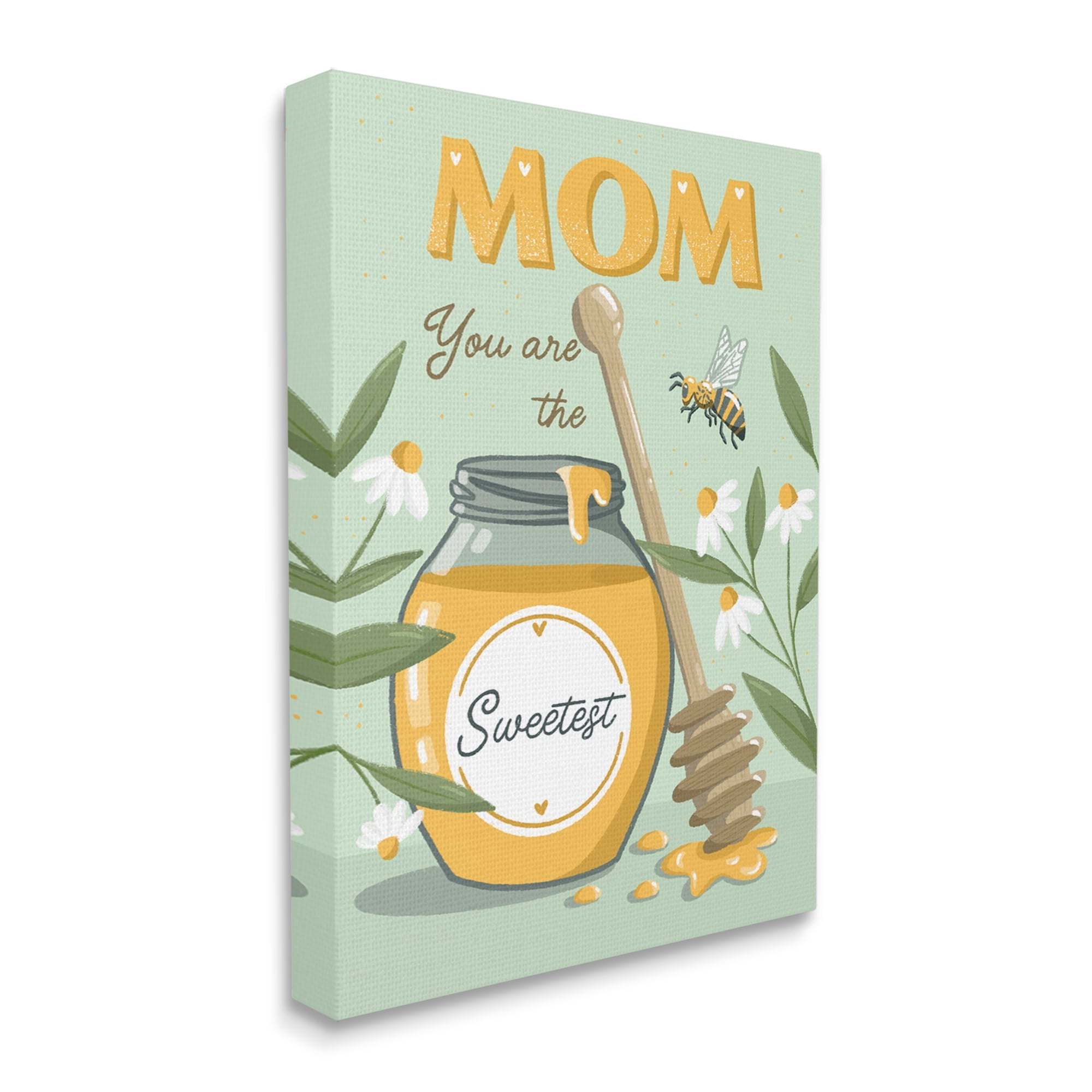 Stupell Industries Mom You Are The Sweetest Honey Jar Holiday Painting Gallery Wrapped Canvas Print Wall Art