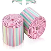 AUQ 2 Rolls Easter Burlap Ribbon with Wired Edge Spring Pastel Wired Ribbon for Present Wrapping Crafting Easter Wreath Decorations