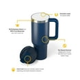 thumbnail image 3 of RTIC 40 oz Ceramic Lined Road Trip Tumbler, Leak-Resistant Lid with Straw, Navy, 3 of 6