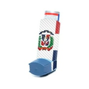 Carbon Fiber Skin Compatible With Ventolin HFA Asthma Inhaler Sticker Design Design Dominican Flag