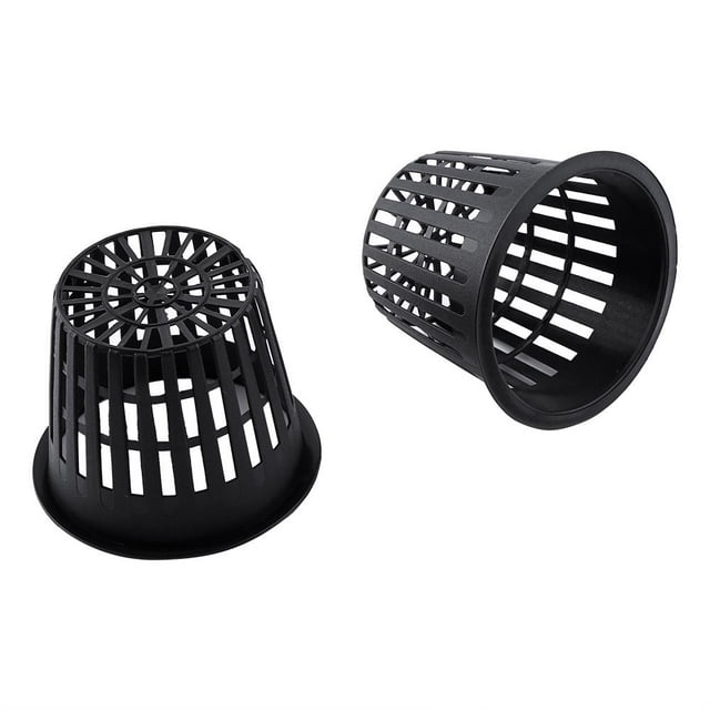 Paullice Plant Basket 10 Pieces High Performance Mesh Pot Net Cup Basket Hydroponic Plant Grow Clone Gardening (Black)