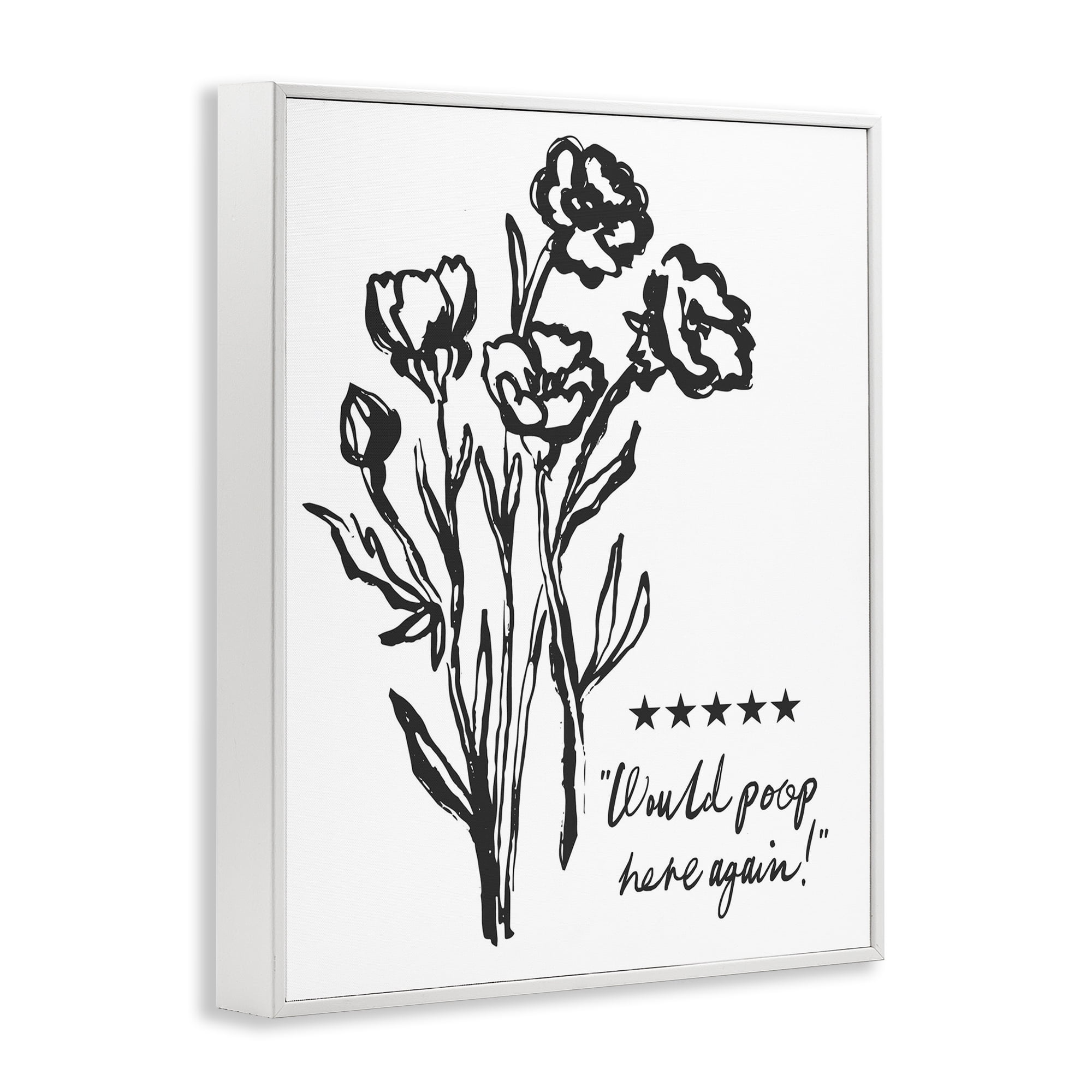 Stupell Industries Would Poop Here Again White Framed Giclee Art, design by Lettered and Lined