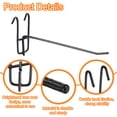 thumbnail image 3 of Uxcell 10 Pcs Ganchos de Pared de Rejilla 8 pulgadas Ganchos de Exhibición para Accesorios de Pared de Rejilla Color Negro, 3 of 7