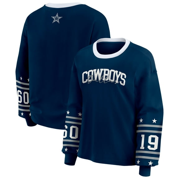 Women's WEAR by Erin Andrews  Navy Dallas Cowboys Sport Long-Sleeve T-Shirt