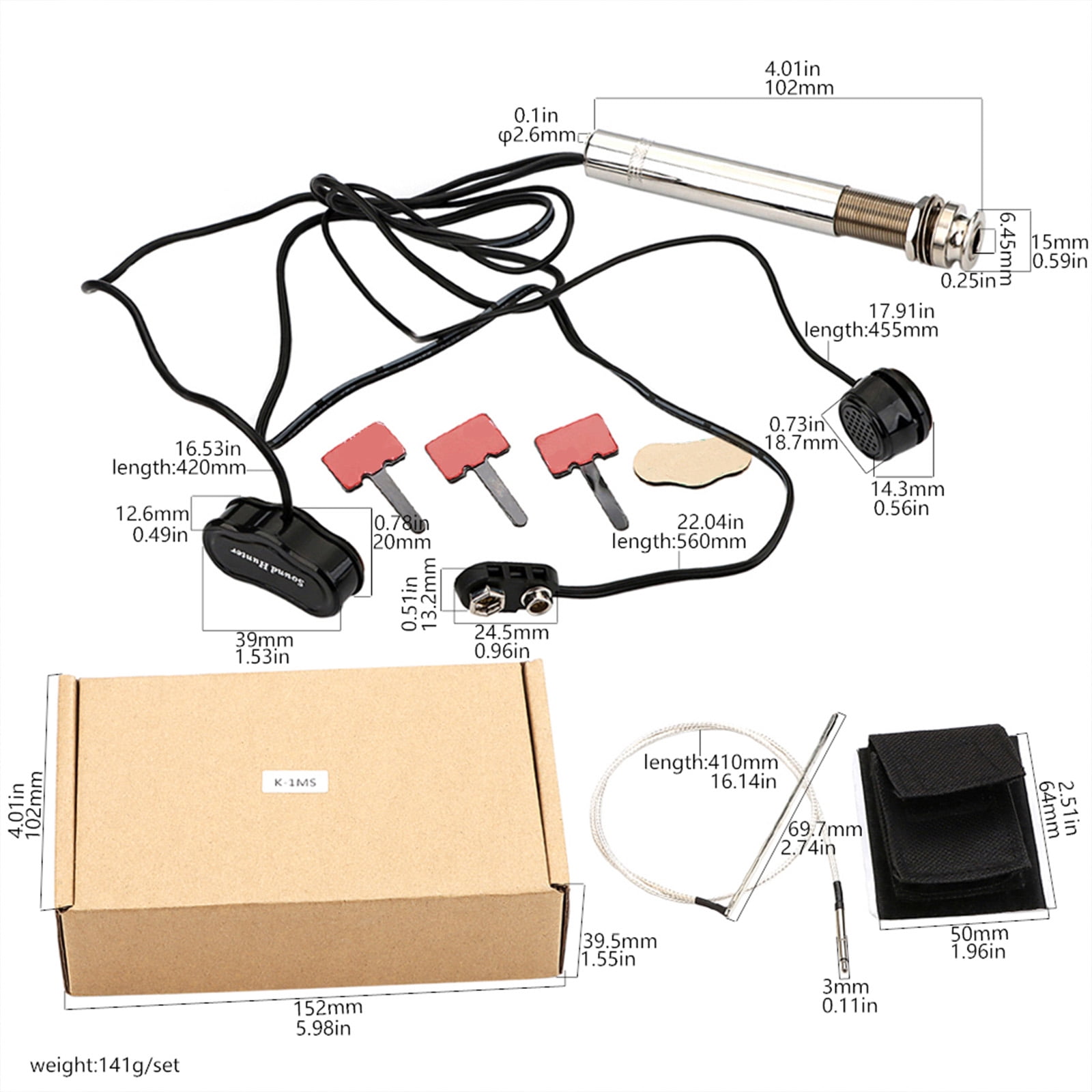 Pen Tube Styles Guitar Pickup Acoustic Guitar Undersaddle Pickup Active Pickup with Pickup Piezo Rod Easy to Install