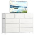 thumbnail image 1 of Commode pour Chambre, Meuble Télé pour Télé de 55”, Centre de Divertissement avec 10 Tiroirs, Unité d'Organisation de Rangement pour Salon, Garde-Robe, Entrée, Couloir (Brun Rustique), 1 of 9