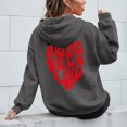 thumbnail image 5 of Deals Of The Day Clearance Black Zip up Hoodie Women Women's Long Sleeved More Self Love Letter Printed Hoodie Hoodie Hoodie, 5 of 5