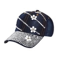 thumbnail image 2 of VLOOCKLW Trucker Baseball Hat Studded Rhinestone Crystals Adjustable Ponytail Mesh Baseball Cap Shiny Bling Casual Sports Cap Breathable Sun Hat, 2 of 6