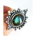 thumbnail image 2 of Navya Craft Labradorite Oval 925 Sterling Silver Handmade Women Statement Ring Size 11.5, 2 of 5