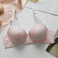 thumbnail image 6 of YWDJ Bras for Women Push up and Padded Closure in Back Sleep Bras Underwire Comfy Bras Adjustable Straps Half Cup Wrap Lounge Bras Padded Bras Solid Comfortable Bras Pink XL, 6 of 8